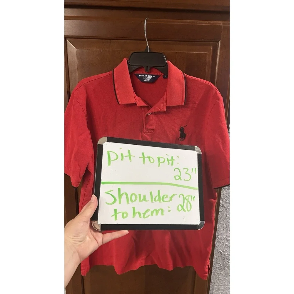 Polo Ralph Lauren Golf Shirt Men's Large Red Short Sleeve Big Pony Preppy Casual